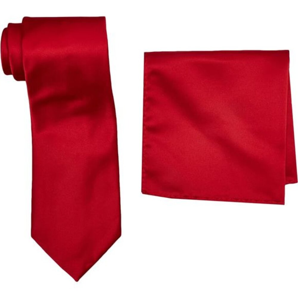 Men's Satin solid Tie Set